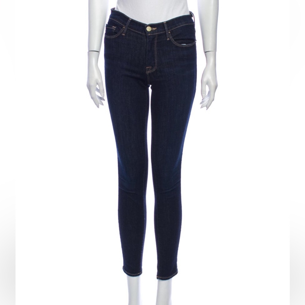 Frame Denim Skinny Blue Jeans with Sleek Fit